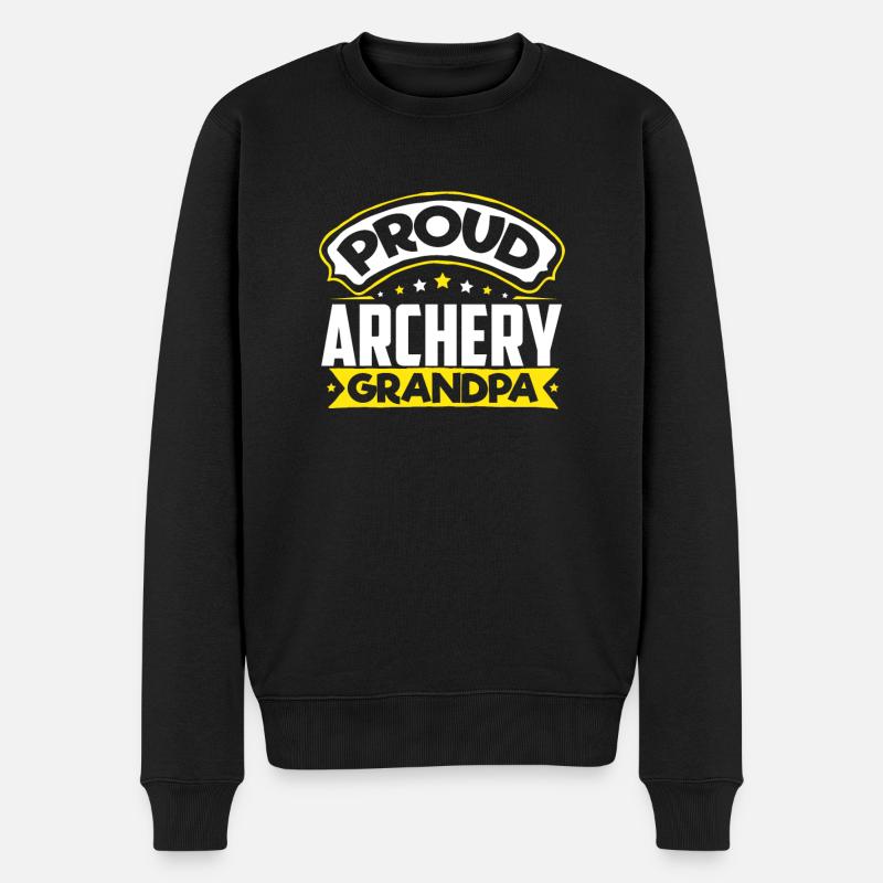 Sport Opa Bogenschießen Opa - Männer Premium Bio Pullover - Schwarz