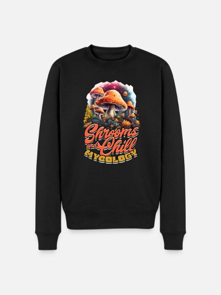 Pilzsammler Pilzzüchter Shrooms & Chill Mycology - Men's Premium Organic Jumper - black