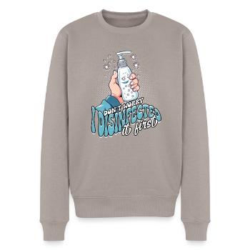 Nuclear phobia Mysophobia - Men's Premium Organic Jumper - taupe - Front - Nico (187cm)