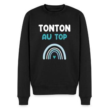 Onkel an der Spitze Regenbogen Onkel Geschenk - Männer Premium Bio Pullover - Schwarz - Vorne - Nico (187cm)