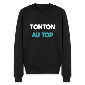 Onkel an der Spitze Onkel Geschenk - Männer Premium Bio Pullover - Schwarz - Vorne - Nico (187cm)