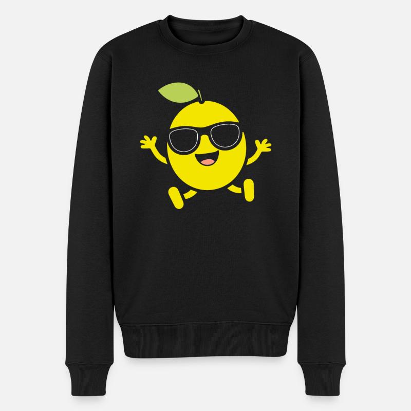 Zitrone - Männer Premium Bio Pullover - Schwarz