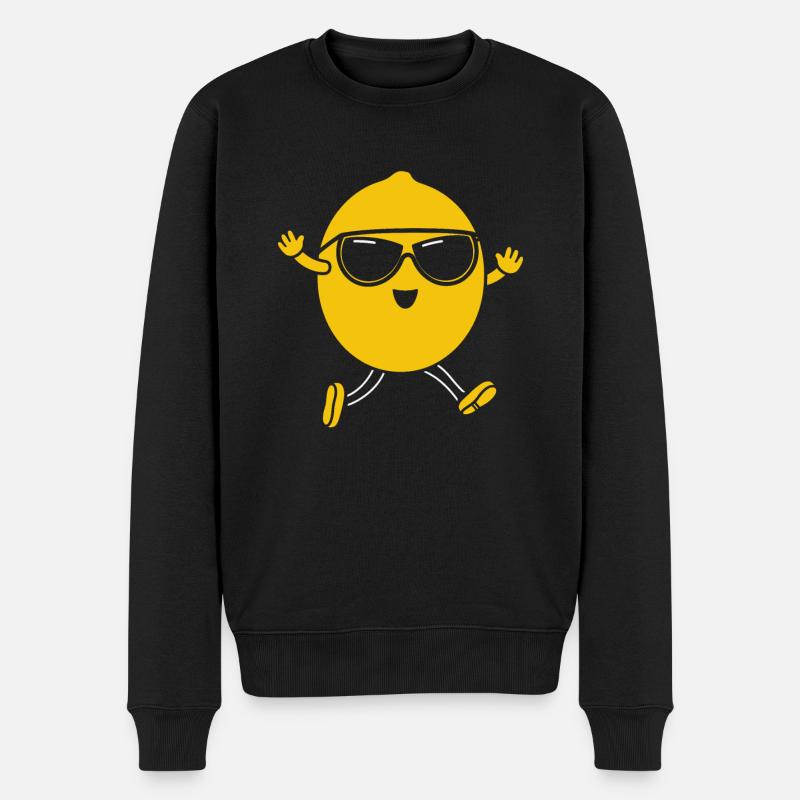 Zitrone - Männer Premium Bio Pullover - Schwarz