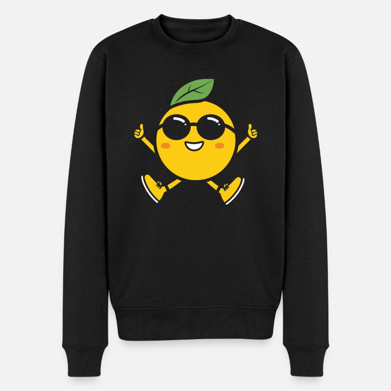 Zitrone - Männer Premium Bio Pullover - Schwarz