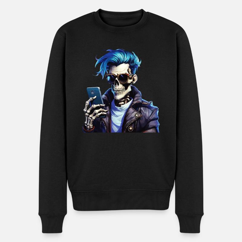 SKELETT MANN - Männer Premium Bio Pullover - Schwarz
