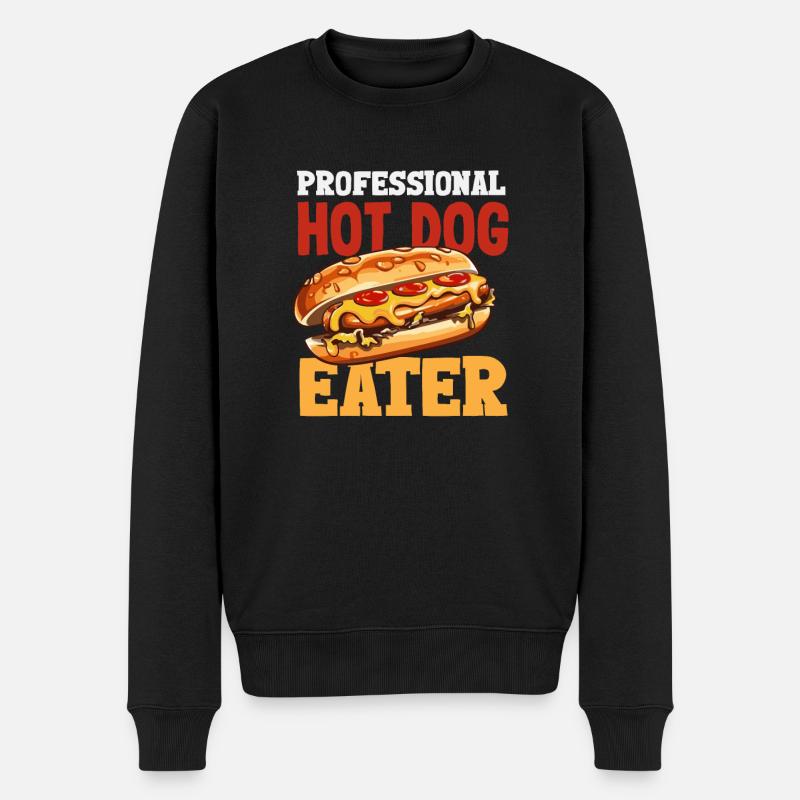 Lustiges Hot Dog Geschenk - Männer Premium Bio Pullover - Schwarz