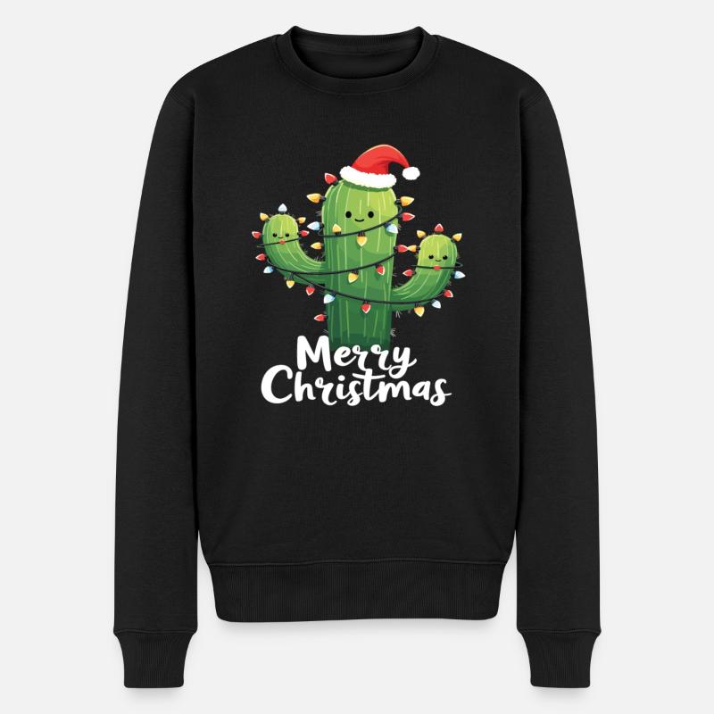 Kaktus Weihnachten Weihnachtskaktus Kakteen - Männer Premium Bio Pullover - Schwarz