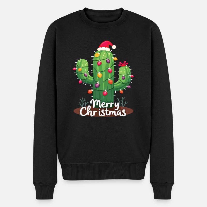 Kaktus Weihnachten Weihnachtskaktus Kakteen - Männer Premium Bio Pullover - Schwarz