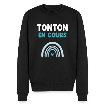 tonton en cours arc-en-ciel cadeau oncle - Pull Premium bio Homme - noir - Devant - Nico (187cm)