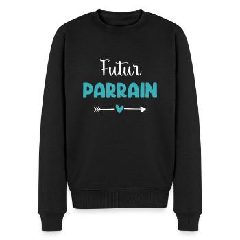 Zukunft Pate Herz Geschenk Pate - Männer Premium Bio Pullover - Schwarz - Vorne - Nico (187cm)