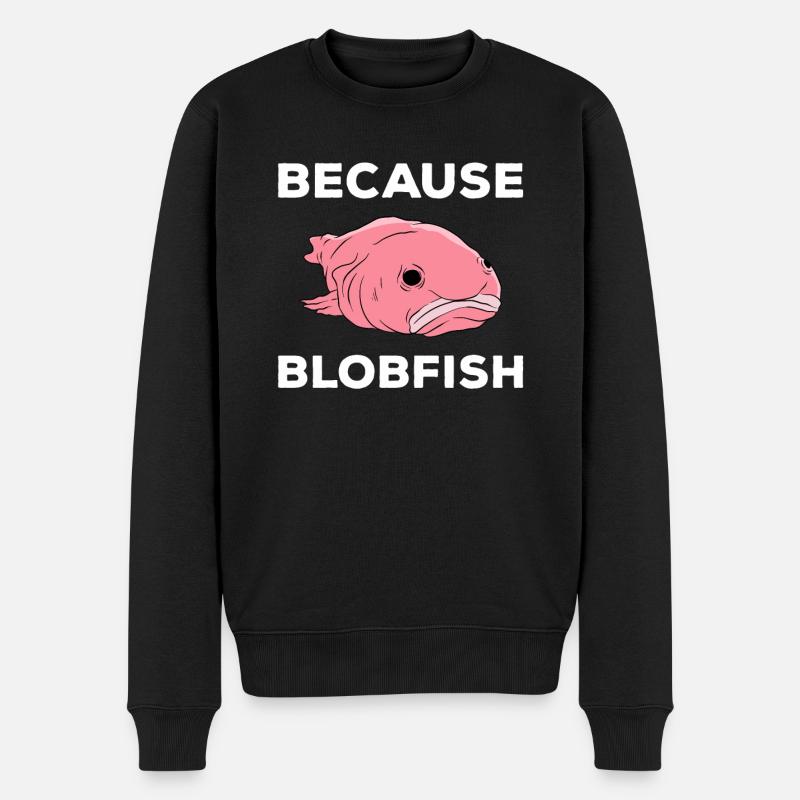 Drôle de poisson Blobfish mignon - Pull Premium bio Homme - noir