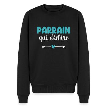 Pate Reißendes Herz Geschenk Pate - Männer Premium Bio Pullover - Schwarz - Vorne - Nico (187cm)