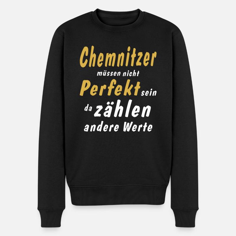 Chemnitzer müssen nicht Perfekt sein - Männer Premium Bio Pullover - Schwarz