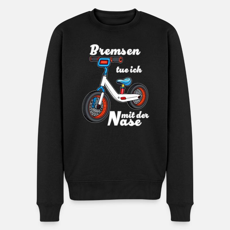 LAUFRAD Bremsen tue ich mit der Nase - Männer Premium Bio Pullover - Schwarz