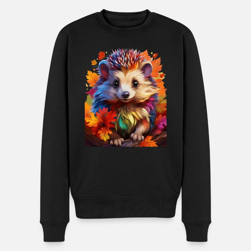Igel - Männer Premium Bio Pullover - Schwarz