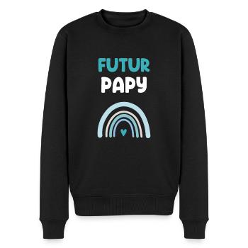 Zukünftiger Opa Regenbogen-Opa - Männer Premium Bio Pullover - Schwarz - Vorne - Nico (187cm)