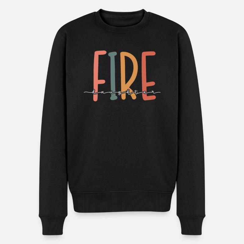 Fire Daughter Retro Emergency Response - Männer Premium Bio Pullover - Schwarz