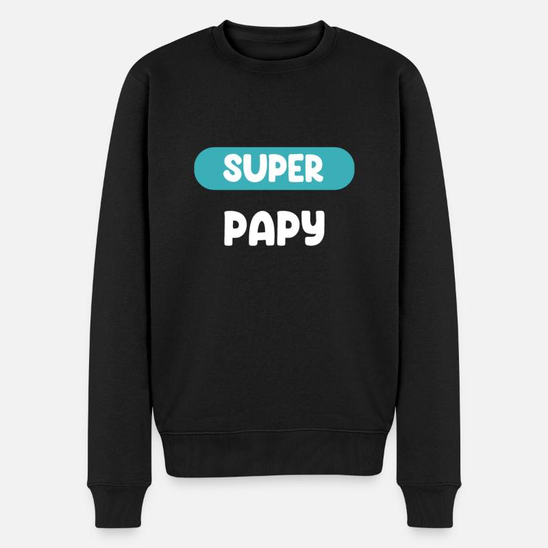 super papy cadeau papy grand-père - Pull Premium bio Homme - noir