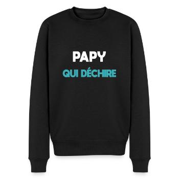 Opa, der Opa zerreißt - Männer Premium Bio Pullover - Schwarz - Vorne - Nico (187cm)