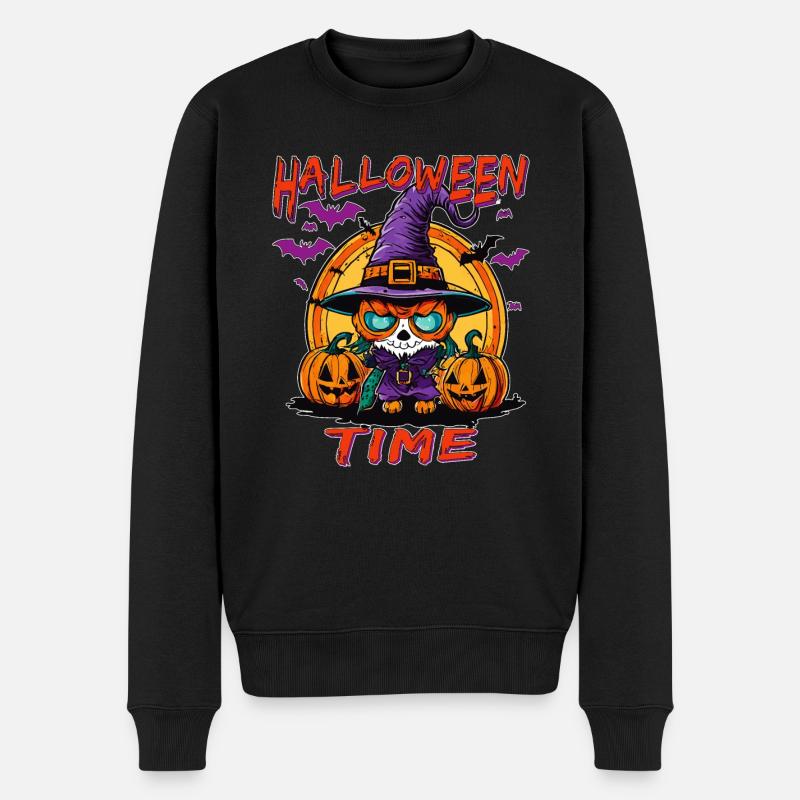 HALLOWEEN TIME - Männer Premium Bio Pullover - Schwarz