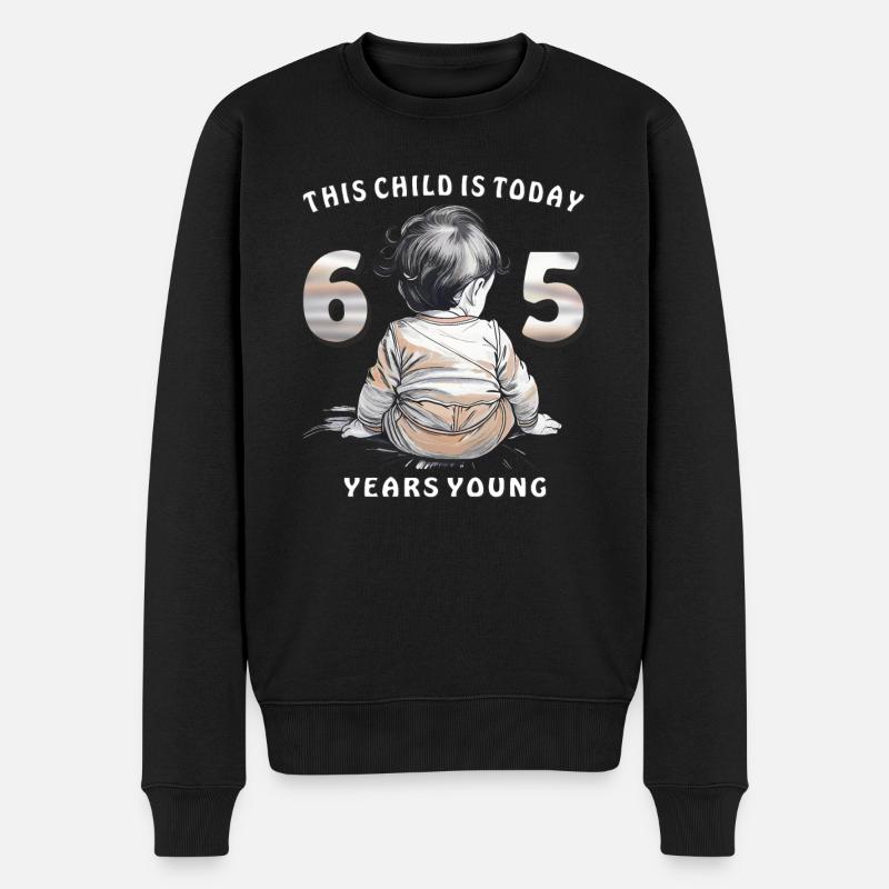 Enfant 65. Anniversaire - Pull Premium bio Homme - noir