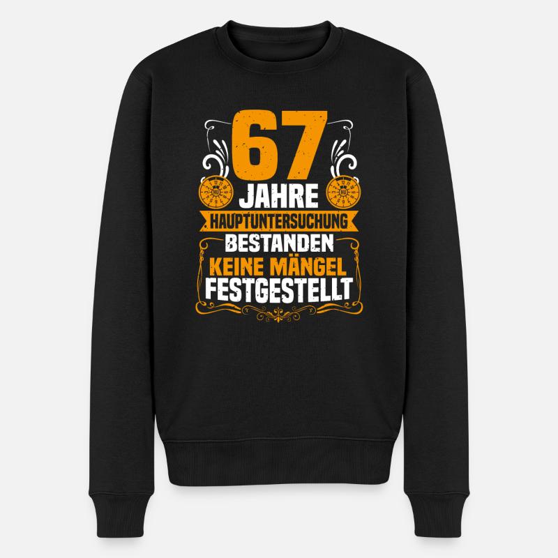67 Jahre Hauptuntersuchung 67. Geburtstag - Männer Premium Bio Pullover - Schwarz