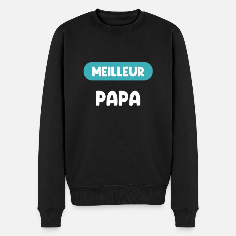 Bestes Papa-Geschenk Papa-Geschenk Vater - Männer Premium Bio Pullover - Schwarz