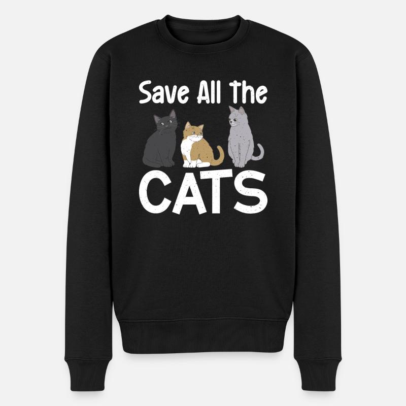 Cat Rescue Gifts - Männer Premium Bio Pullover - Schwarz