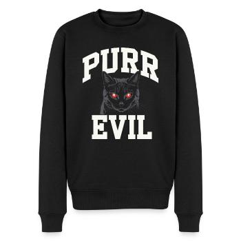 Katzenliebhaber, Dunkler Humor, Frecher, - Männer Premium Bio Pullover - Schwarz - Vorne - Nico (187cm)
