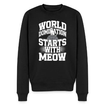 Katzenliebhaber, Dunkler Humor, Frecher, - Männer Premium Bio Pullover - Schwarz - Vorne - Nico (187cm)