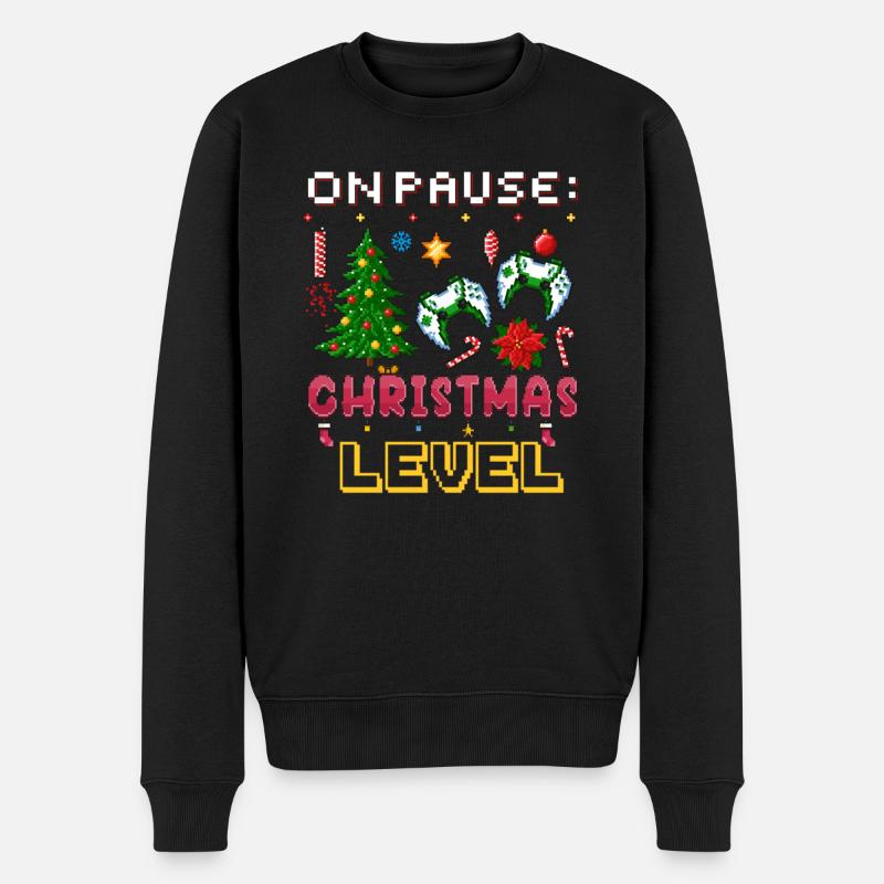 Weihnachten, Videospiel, Gamer, Gaming Geschenk - Männer Premium Bio Pullover - Schwarz