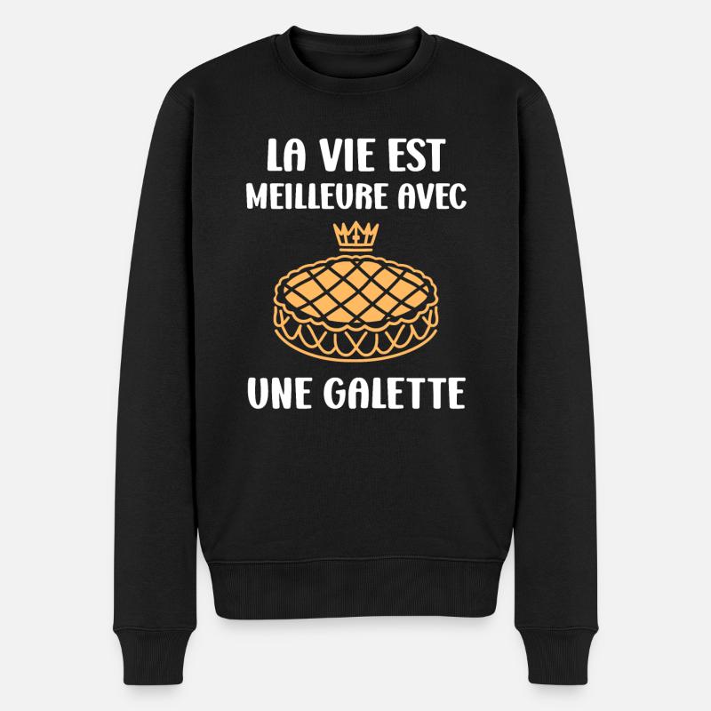 Pfannkuchen - Männer Premium Bio Pullover - Schwarz