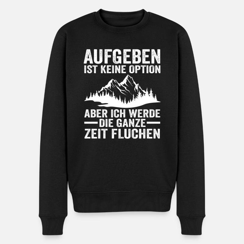 Wandern Berge Bergsteiger Geschenk - Männer Premium Bio Pullover - Schwarz