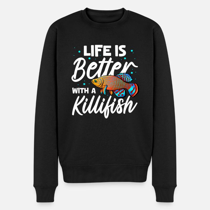 la vie est meilleure avec un killifish Conception pour un - Pull Premium bio Homme - noir
