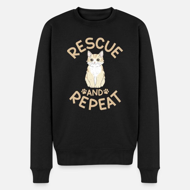 Cat Rescue Gifts - Männer Premium Bio Pullover - Schwarz