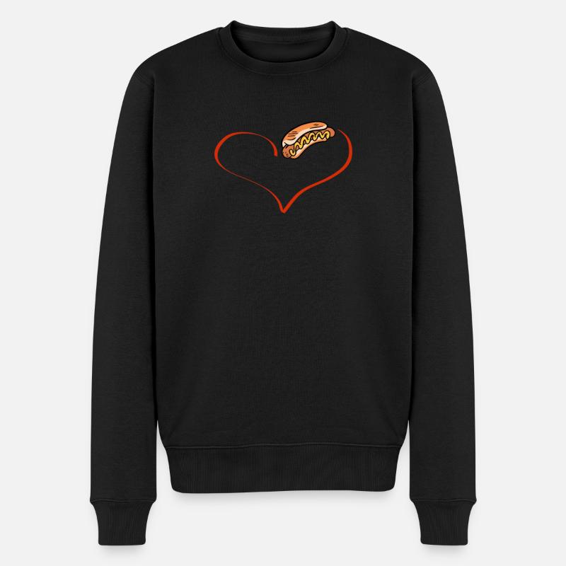 Conception de coeur d’amour hot-dog - Pull Premium bio Homme - noir