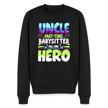 Onkel Teilzeit Babysitter Vollzeit Held Familie U - Männer Premium Bio Pullover - Schwarz - Vorne - Nico (187cm)