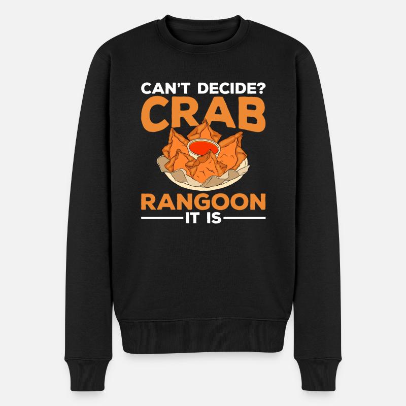 Crabe Rangoon Asie Nourriture - Pull Premium bio Homme - noir