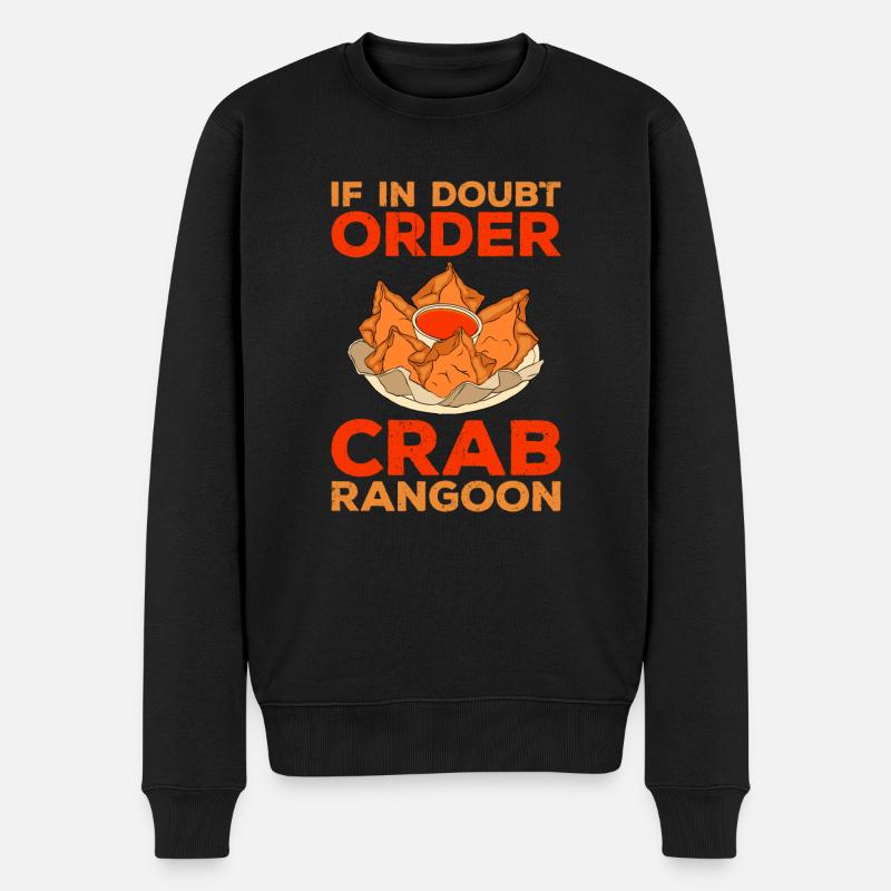 Crabe Rangoon Asie Nourriture - Pull Premium bio Homme - noir