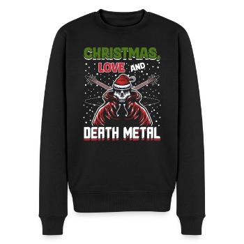 Noël, amour et death metal ! Fans de métal ! - Pull Premium bio Homme - noir - Devant - Nico (187cm)