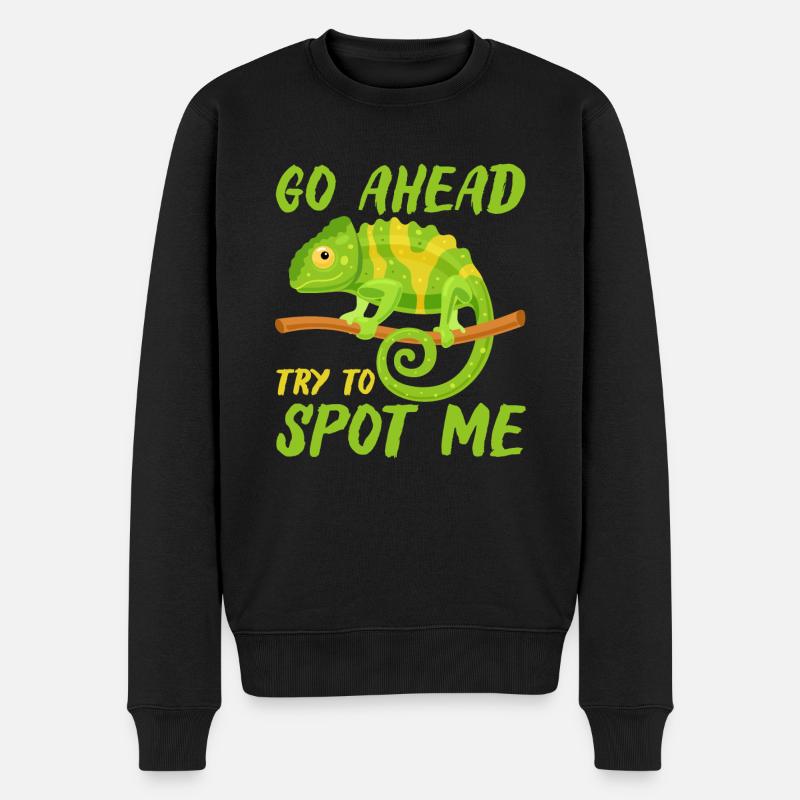 Chameleon Gifts - Männer Premium Bio Pullover - Schwarz