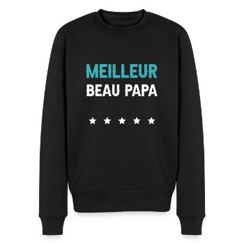 meilleur beau père futur beau père homme beau papa - Pull Premium bio Homme - noir - Devant - Nico (187cm)