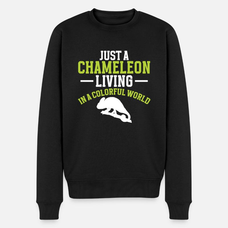 Chameleon Gifts - Männer Premium Bio Pullover - Schwarz