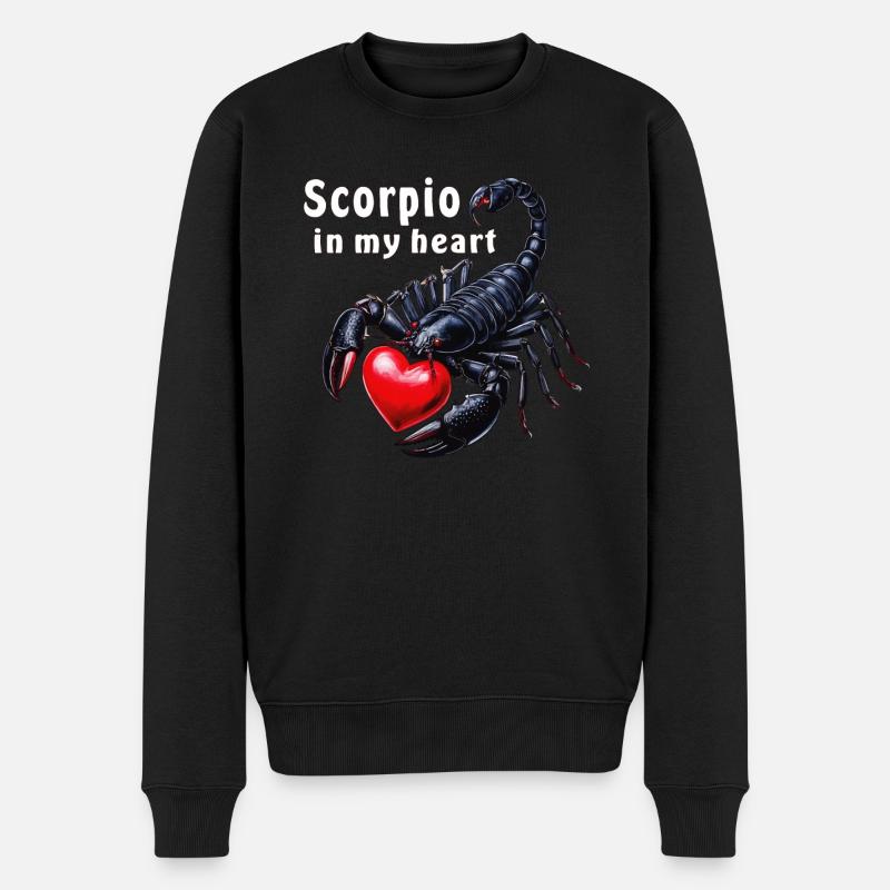 Scorpio in my heart - Männer Premium Bio Pullover - Schwarz