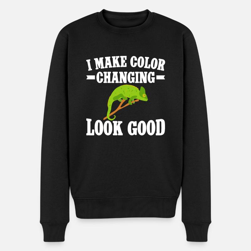 Chameleon Gifts - Männer Premium Bio Pullover - Schwarz