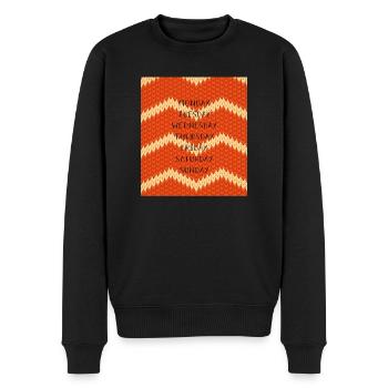 Bunte Wochentage-Muster Jours colorés de la semaine - Pull Premium bio Homme - noir - Devant - Nico (187cm)