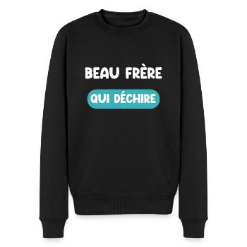 beau frère qui déchire cadeau beau frère - Pull Premium bio Homme - noir - Devant - Nico (187cm)