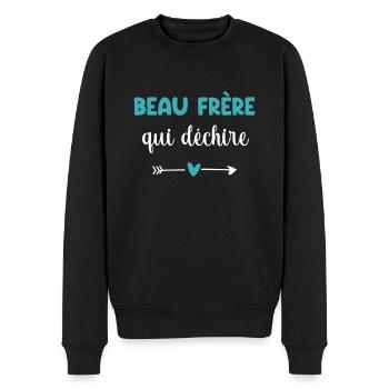 Schwager, dem das Herz zerreißt - Männer Premium Bio Pullover - Schwarz - Vorne - Nico (187cm)