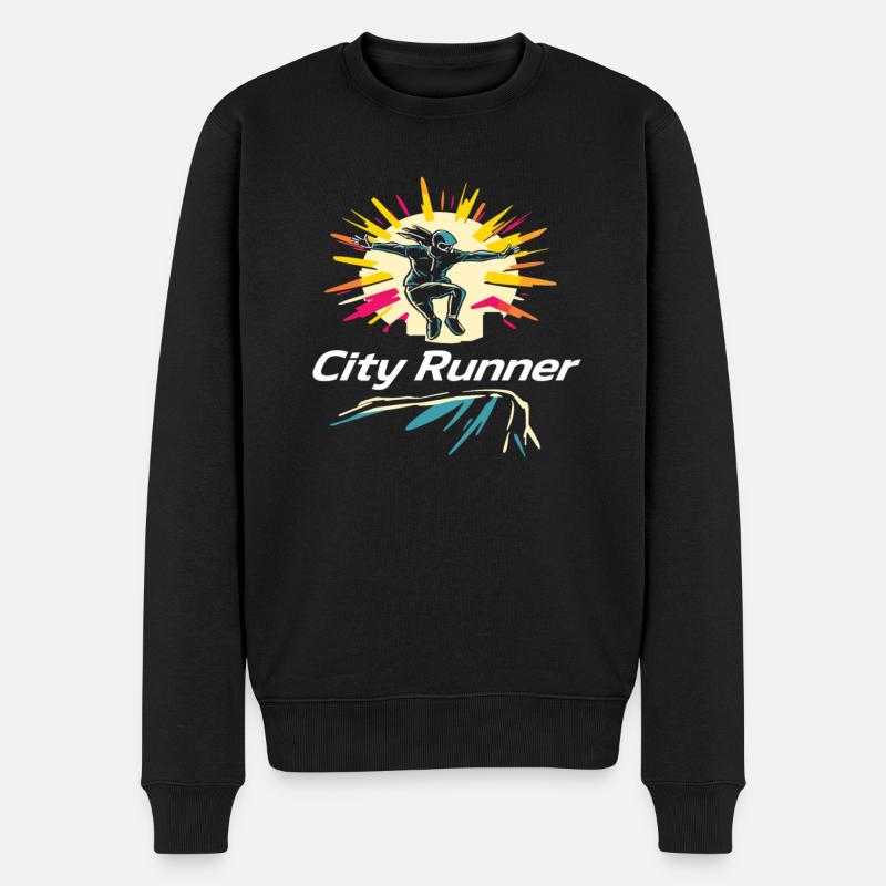 City Runner Stadtläufer - Pull Premium bio Homme - noir