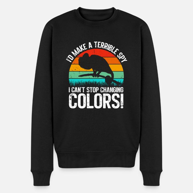 Chameleon Gifts - Männer Premium Bio Pullover - Schwarz
